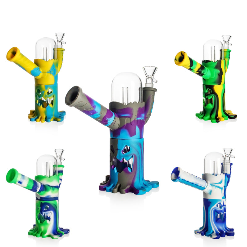 π§π«-ππ΄π― Silicone Evil Tree 7.5in Water Pipe