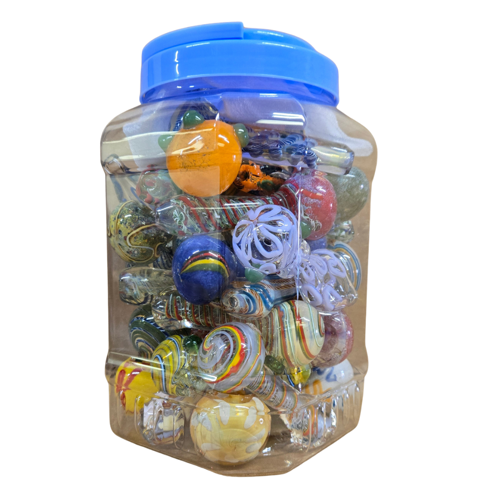 4" Handpipes Mixed Design 30ct Jar