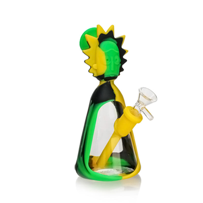 TX-166 Rick & Morty Silicone and Glass 7.5in Water Pipe