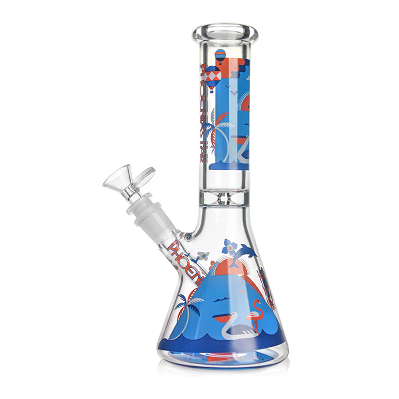 PHX933 Phoenix Star Glass Beaker Design 10in Waterpipe