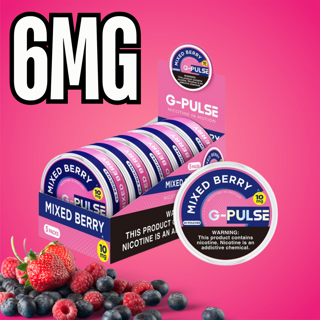 G-Pulse by Geek Bar 6mg Nicotine Pouches 5ct Display