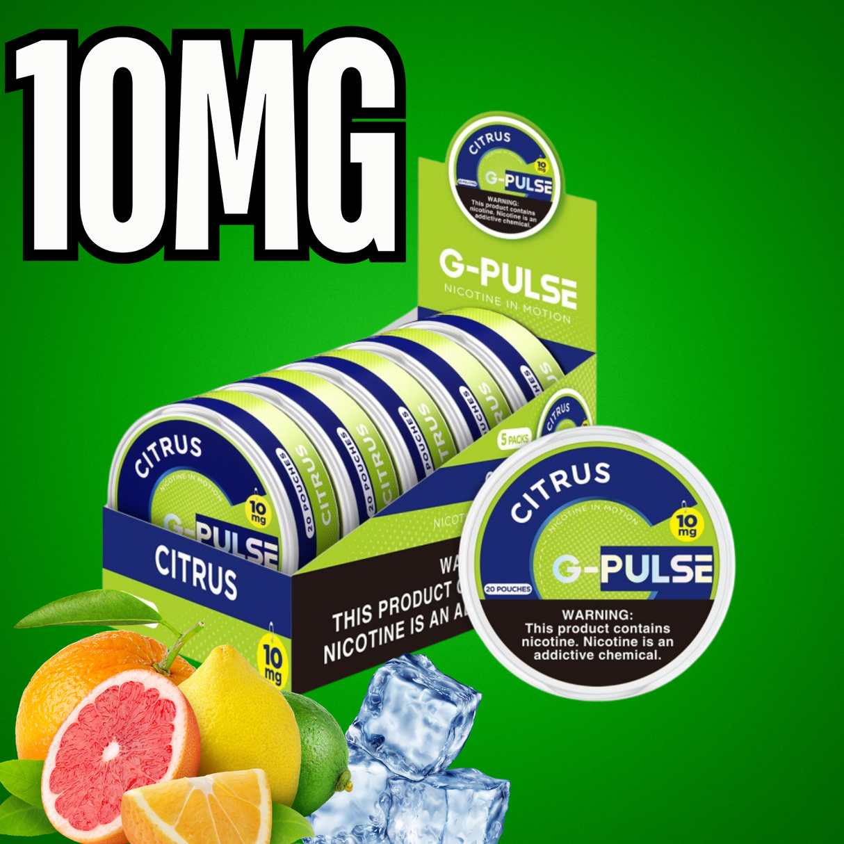 G-Pulse by Geek Bar 10mg Nicotine Pouches 5ct Display