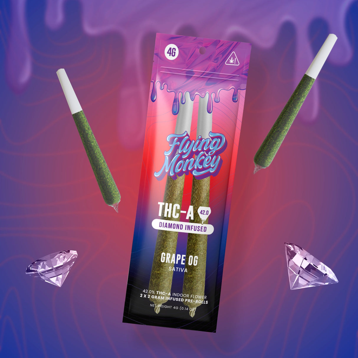 Flying Monkey 42.0 THC-A 2 Gram Pre Roll | 2 Count