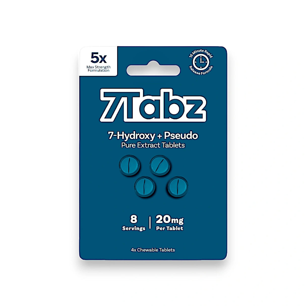 7 Tabz 20 mg 4 pack 7-Hydroxy + Pseduo Tablets 10ct Display