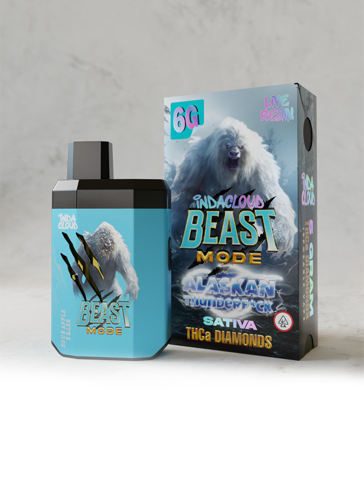 Indacloud Beast Mode 6g THCA Diamonds Disposable 5ct Display