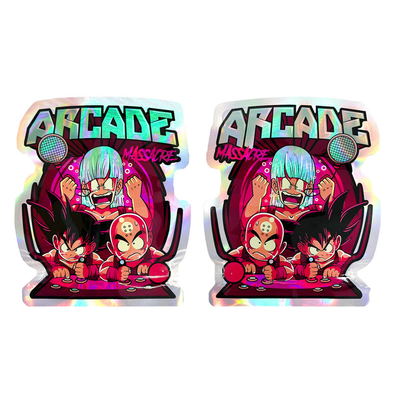 Smell Proof Die Cut Mylar Bag 3.5g ARCADE DBZ 100ct