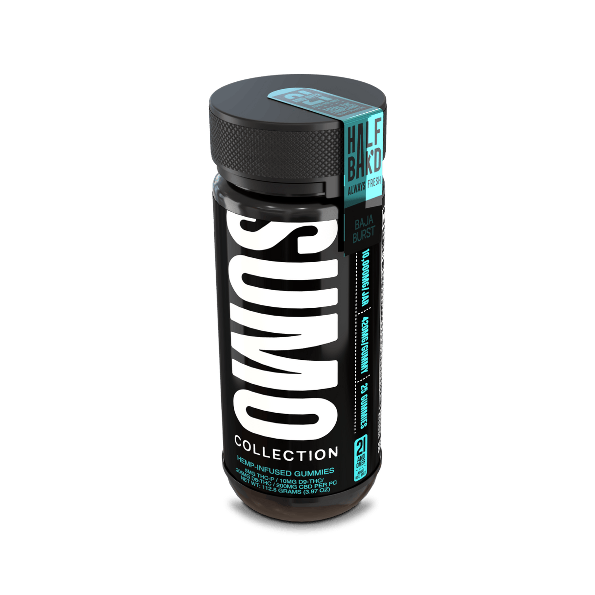 Half Bak'd Sumo 25ct 10,000mg Gummies 6pk Box THC-A, THC-P, Delta8