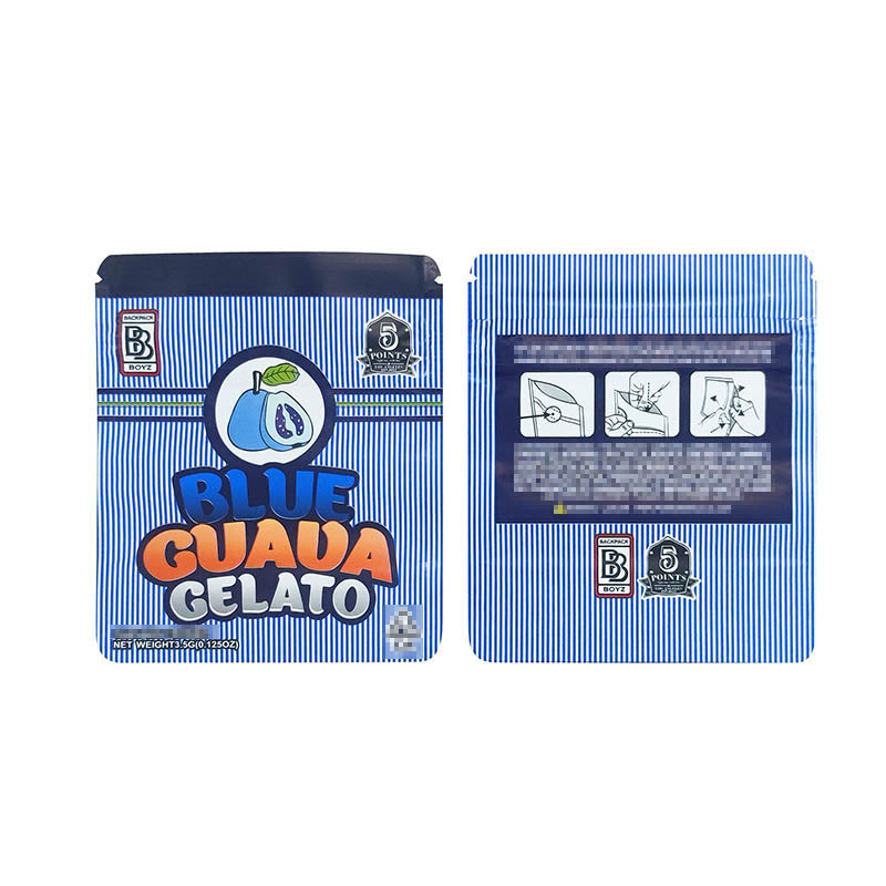 Smell Proof Mylar Bag 3.5g Blue Guava Gelato 100ct