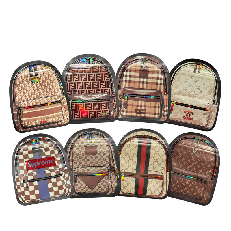 Smell Proof Die Cut Mylar Bag 3.5g Designer Back Pack 100ct