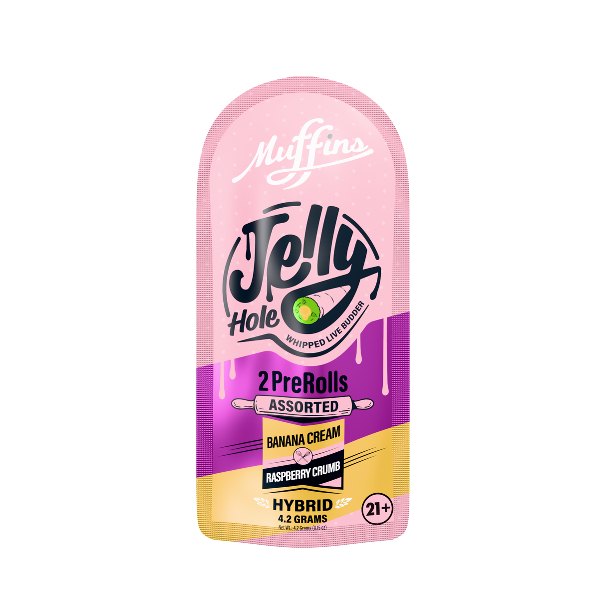 Muffins Jelly Holes 2.1g THC-P 2ct Pre-Rolls 10ct Box Display
