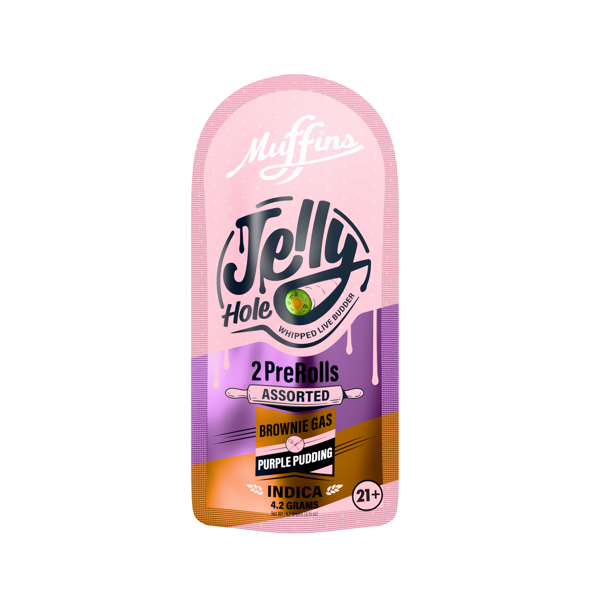 Muffins Jelly Holes 2.1g THC-P 2ct Pre-Rolls 10ct Box Display