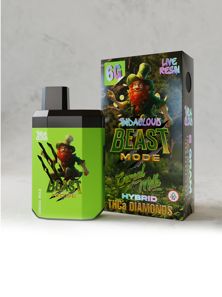 Indacloud Beast Mode 6g THCA Diamonds Disposable 5ct Display