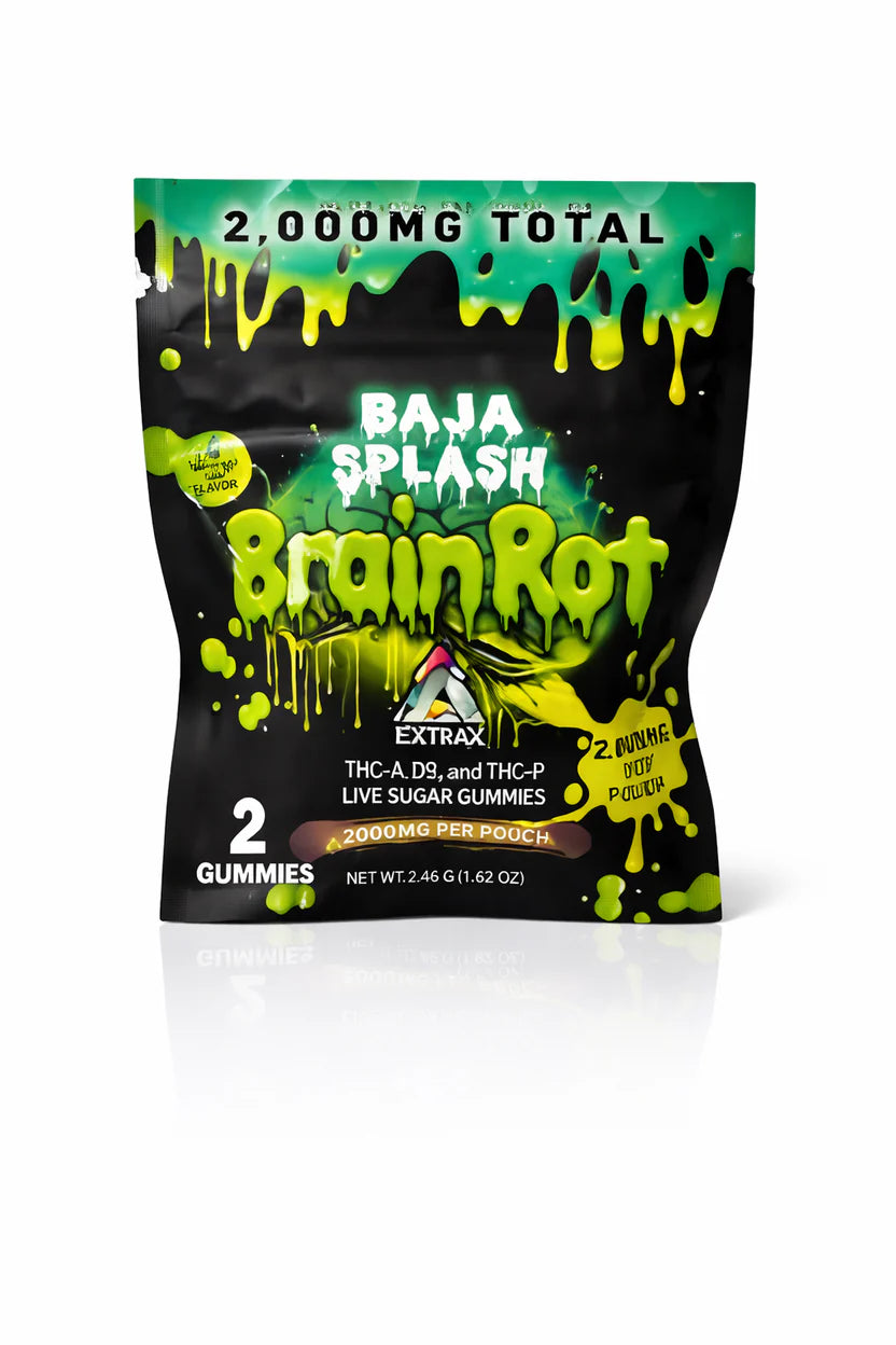 Delta Extra BrainRot 2000mg Live Sugar THCA, THCP Gummies 30ct Display