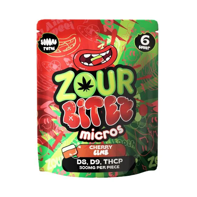 Zour Bites Micros 3000mg D9 + THCP Gummies 30ct Display