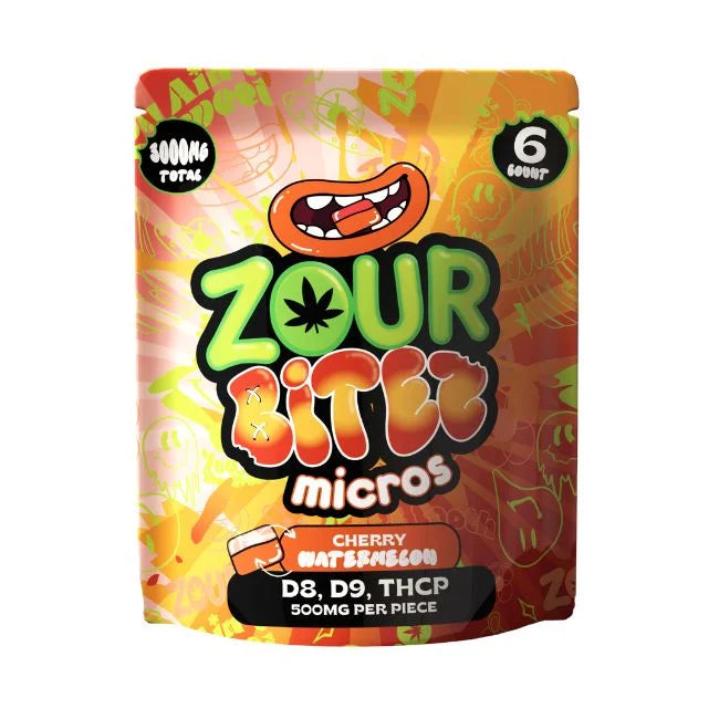 Zour Bites Micros 3000mg D9 + THCP Gummies 30ct Display