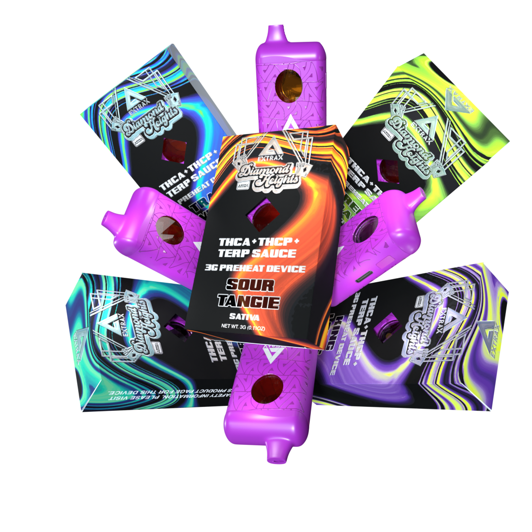 Extrax Diamond Heights 3g THC-A + THC-P + Terp Sauce Disposable 6ct Display