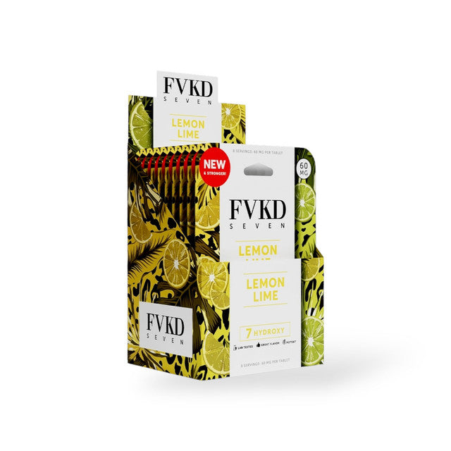 FVKD 60mg 4ct 7-Hydroxy Kratom Tablets 10ct Display