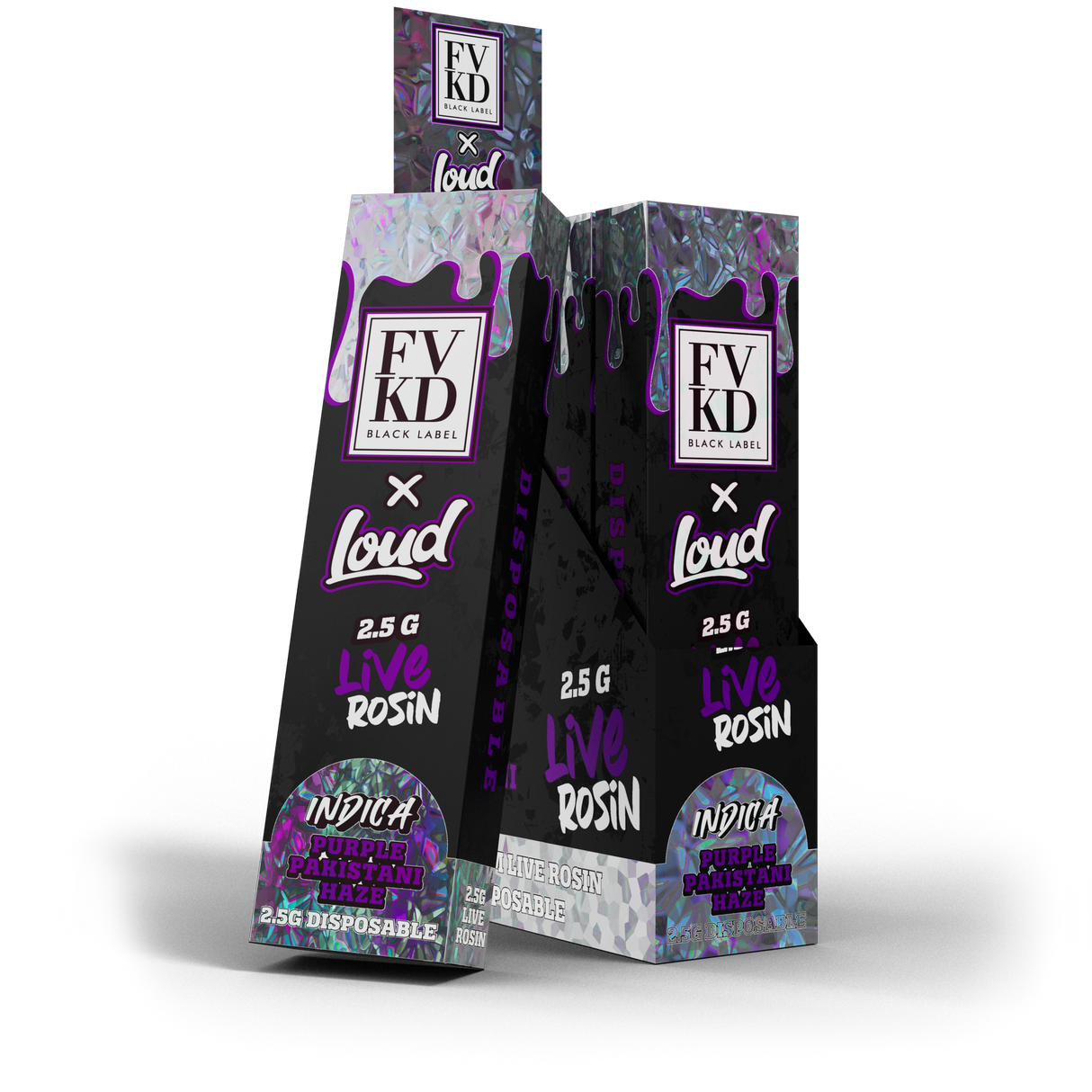 FVKD x Loud Cold Pressed Live Rosin 2.5g Disposable 5ct Display