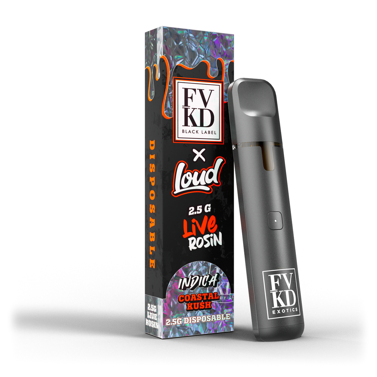 FVKD x Loud Cold Pressed Live Rosin 2.5g Disposable 5ct Display