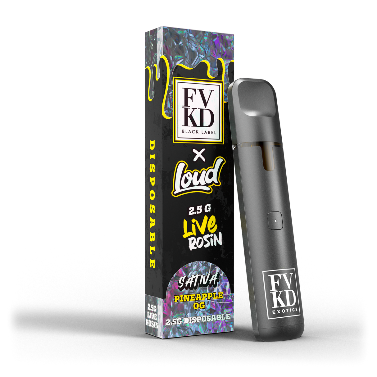 FVKD x Loud Cold Pressed Live Rosin 2.5g Disposable 5ct Display