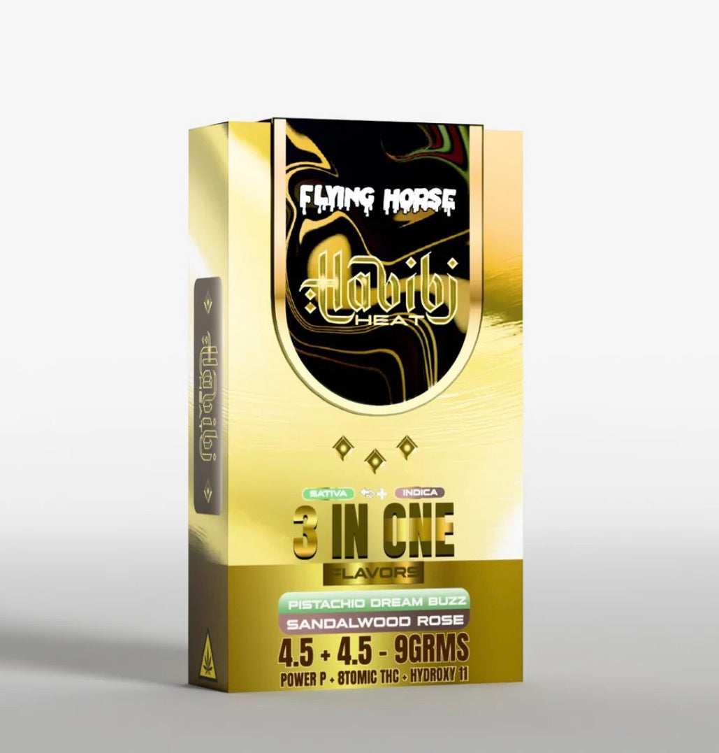 FLYING HORSE 9GM HABIBI HEAT DISP, 5CT - 3 FLAVORS IN 1