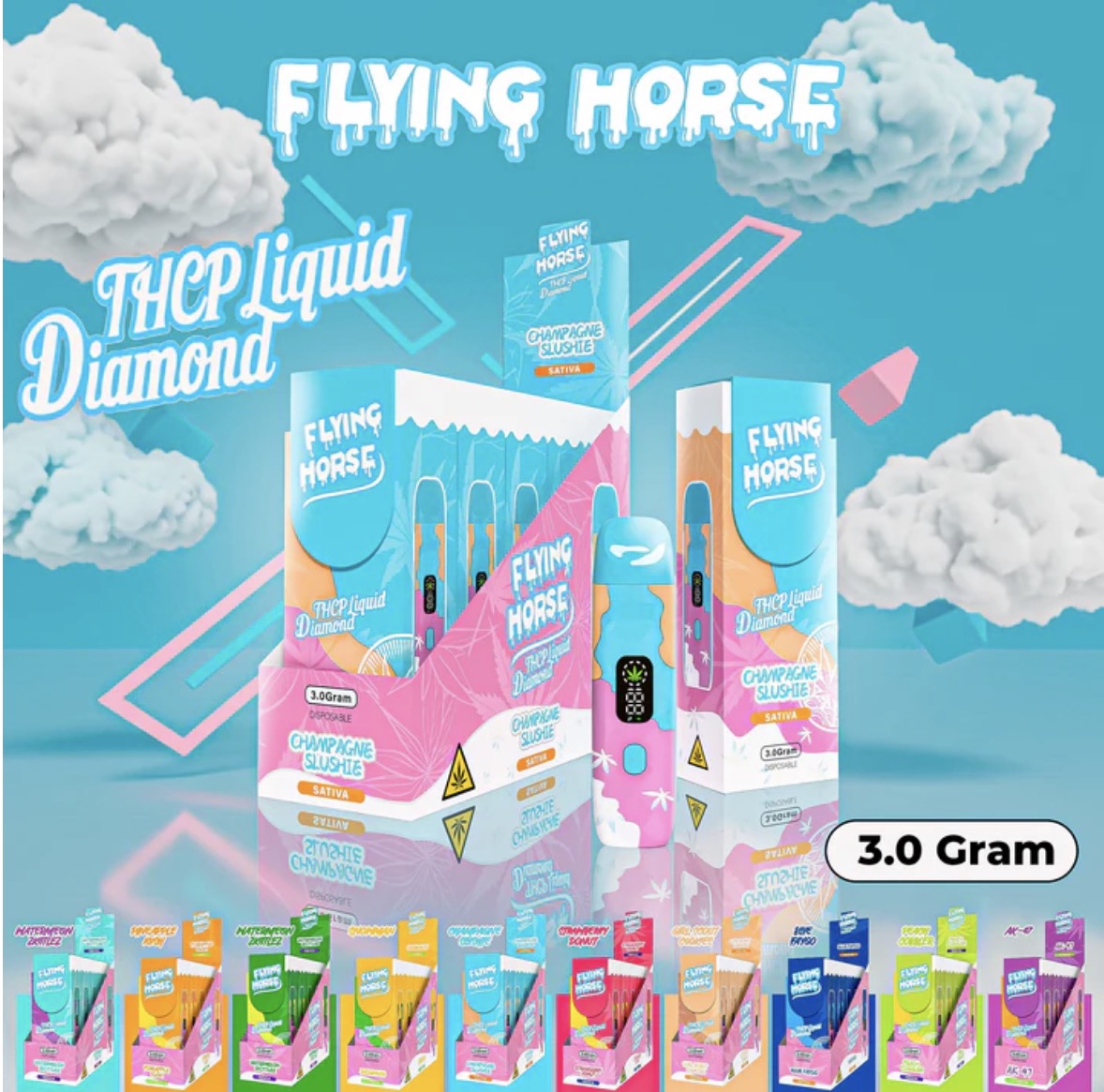 FLYING HORSE 3GM THCP DISP LIQUID DIAMOND BLEND 5CT/BX