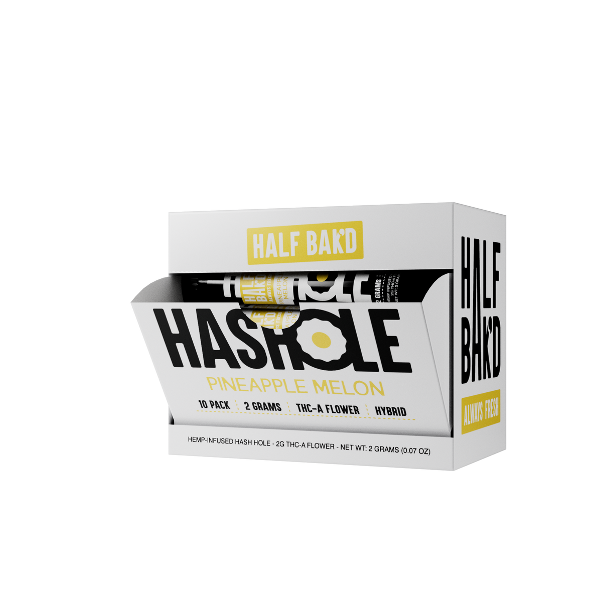 Half Bak'd 2g THC-A Hashholes 10ct Display