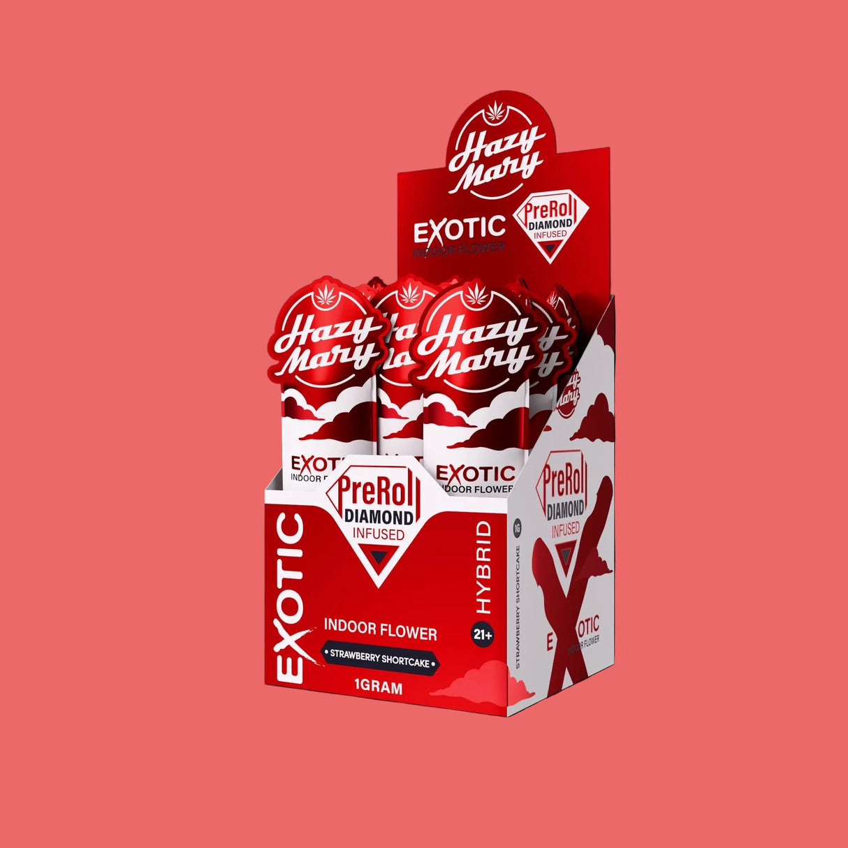 Hazy Mary Exotic Diamond Infused 1g PreRolls 40ct Display