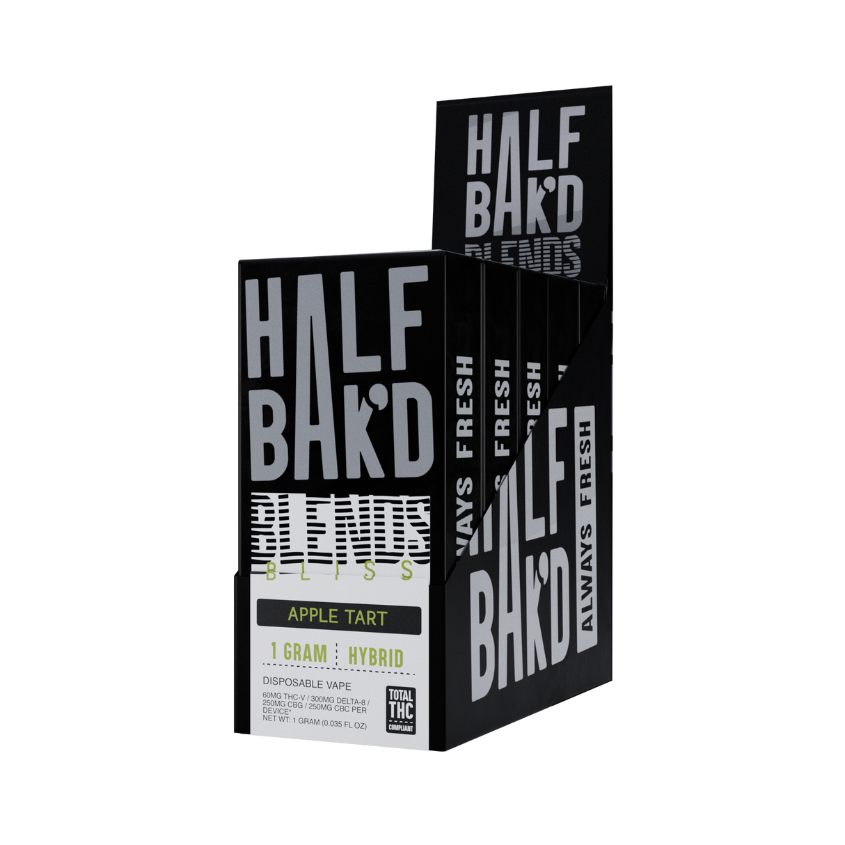 Half Bak'd Sauce'd Blends 1g THCA Disposable 5ct Box