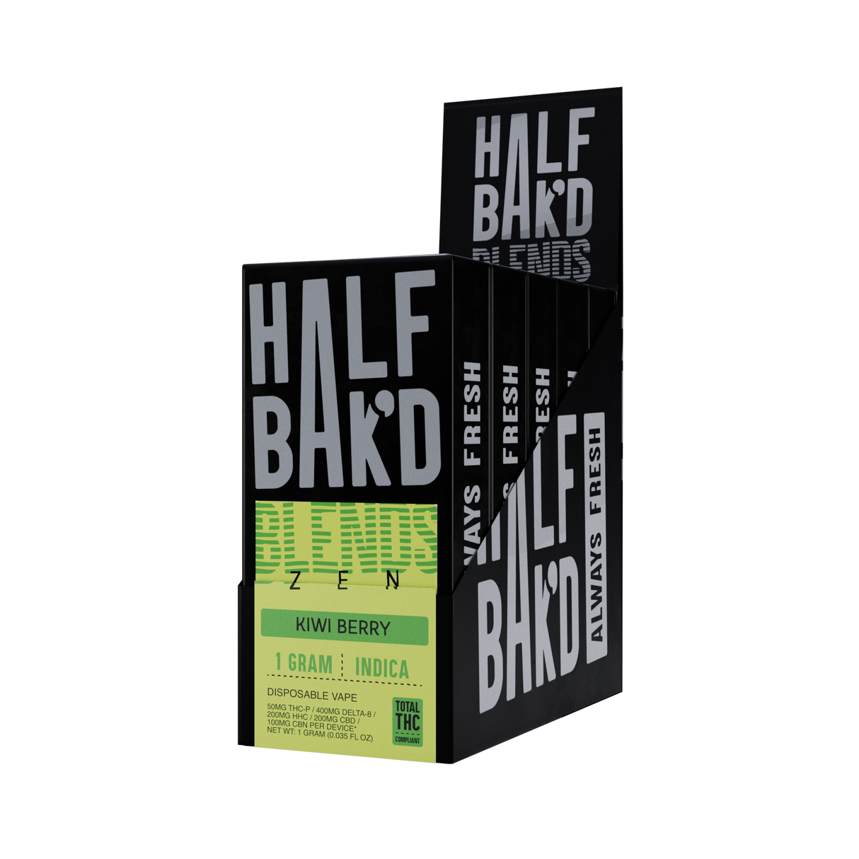 Half Bak'd Sauce'd Blends 1g THCA Disposable 5ct Box