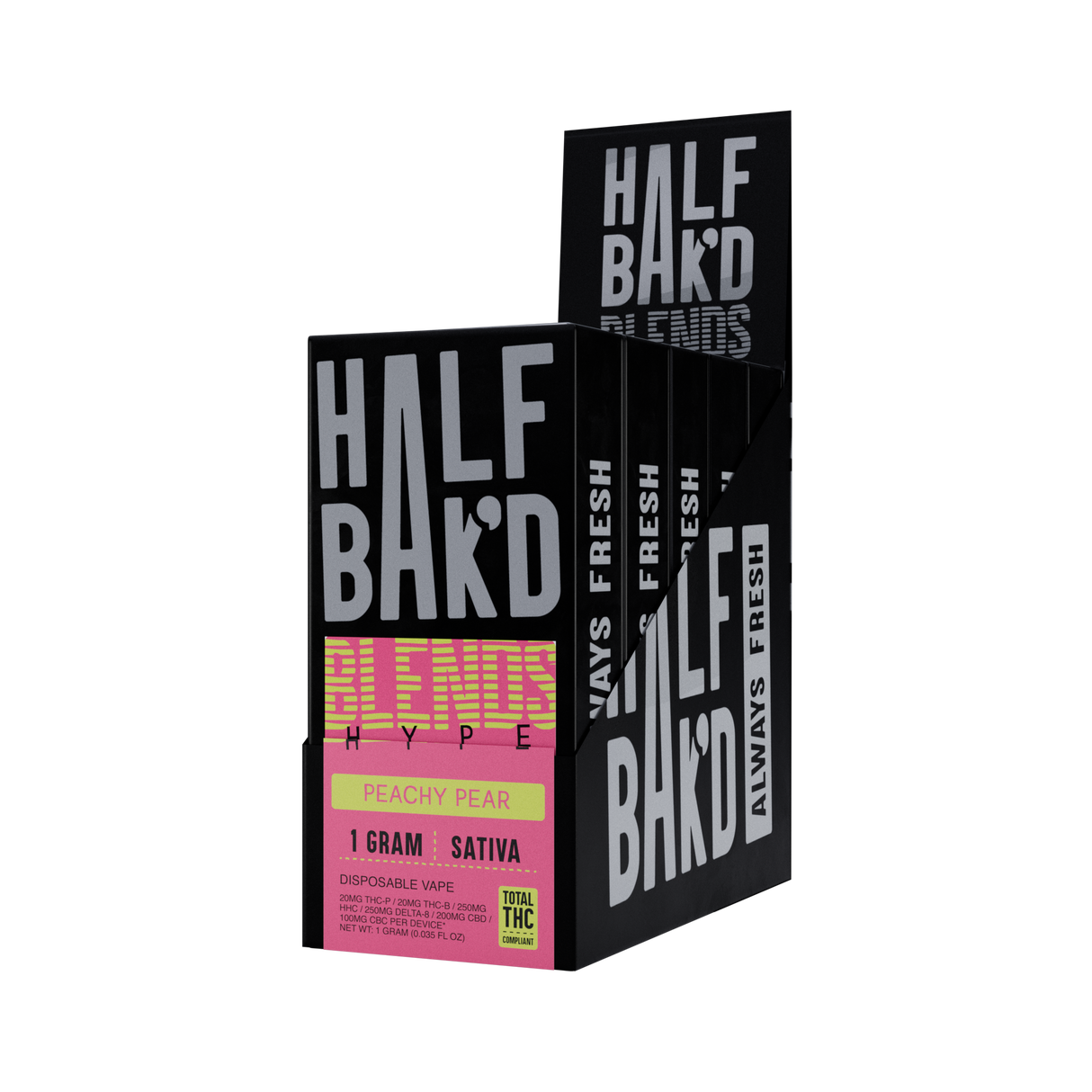 Half Bak'd Sauce'd Blends 1g THCA Disposable 5ct Box