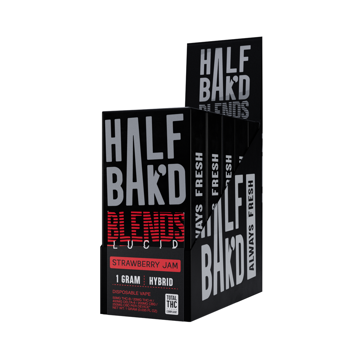 Half Bak'd Sauce'd Blends 1g THCA Disposable 5ct Box