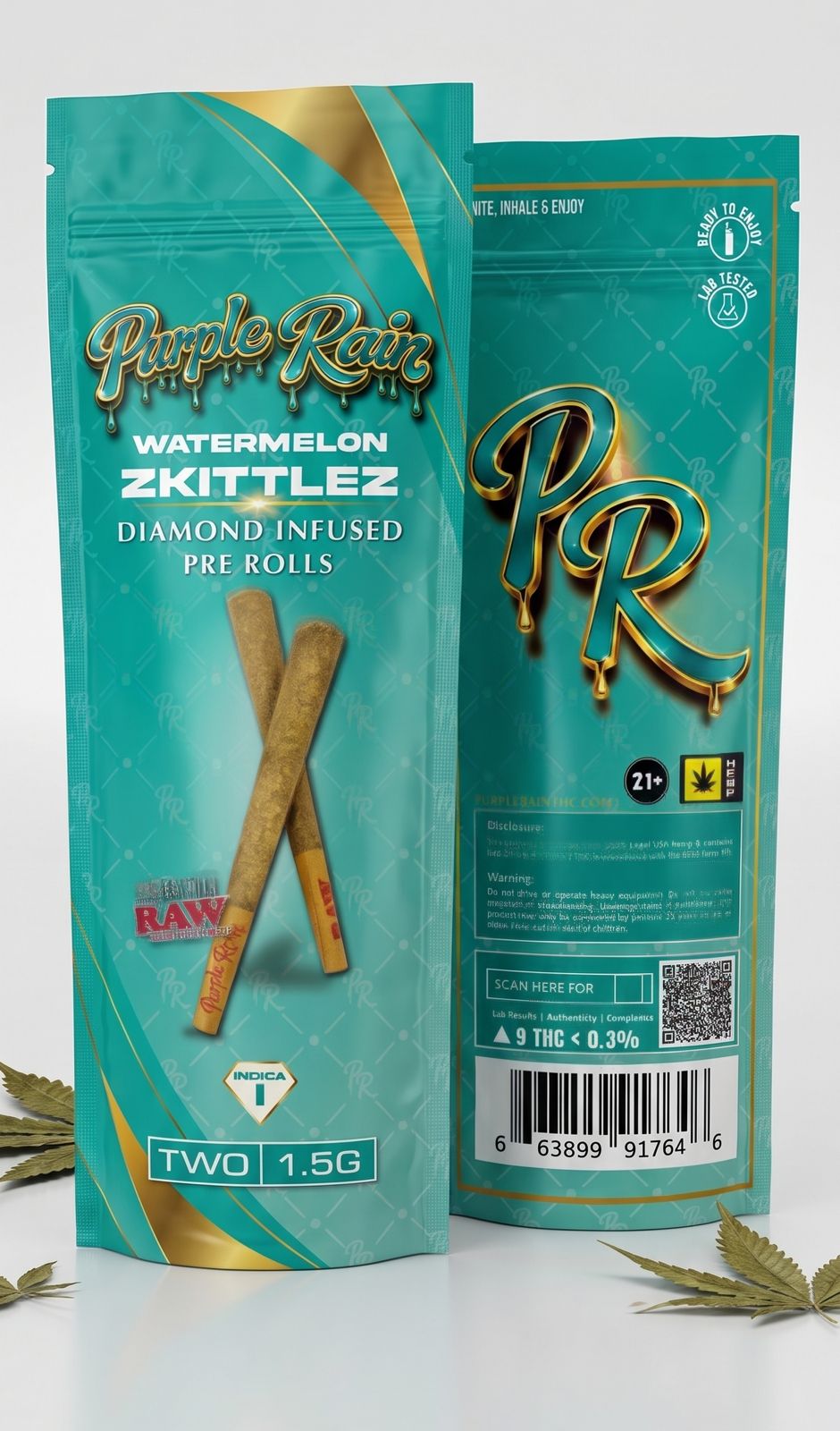 Purple Rain 2ct Diamond Infused 1.5g Pre Rolls 10ct Display