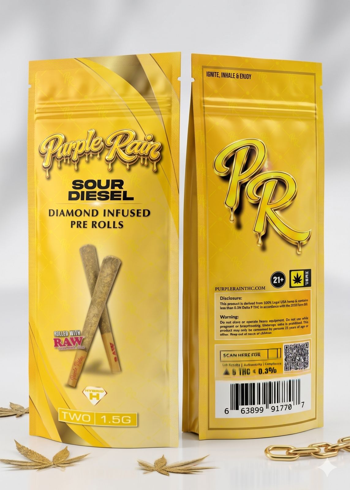 Purple Rain 2ct Diamond Infused 1.5g Pre Rolls 10ct Display