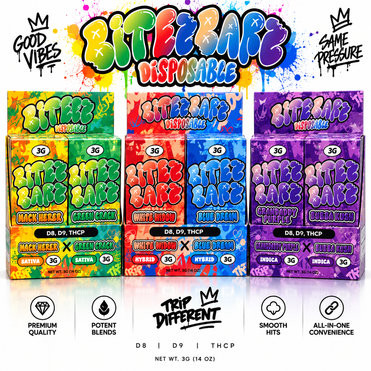 BiteZ Bare 3 Gram Disposable – 6 Count