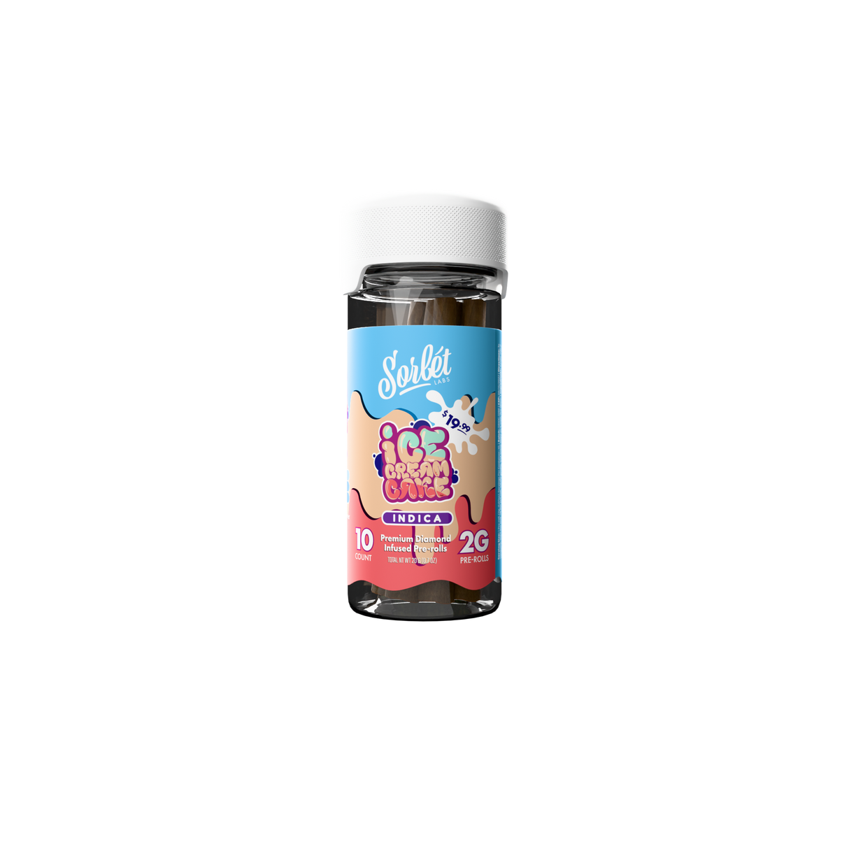 Sorbet THC-A 10ct 2g Pre-Rolls Jar MSRP $19.99
