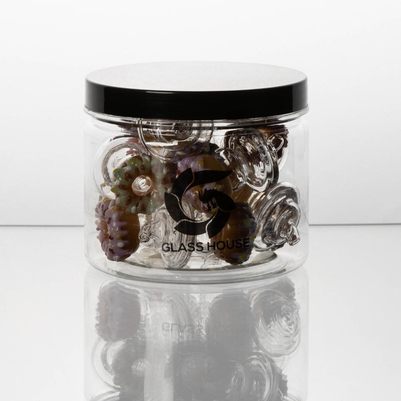 DONUT GLASS CARB CAP JAR 12ct Display
