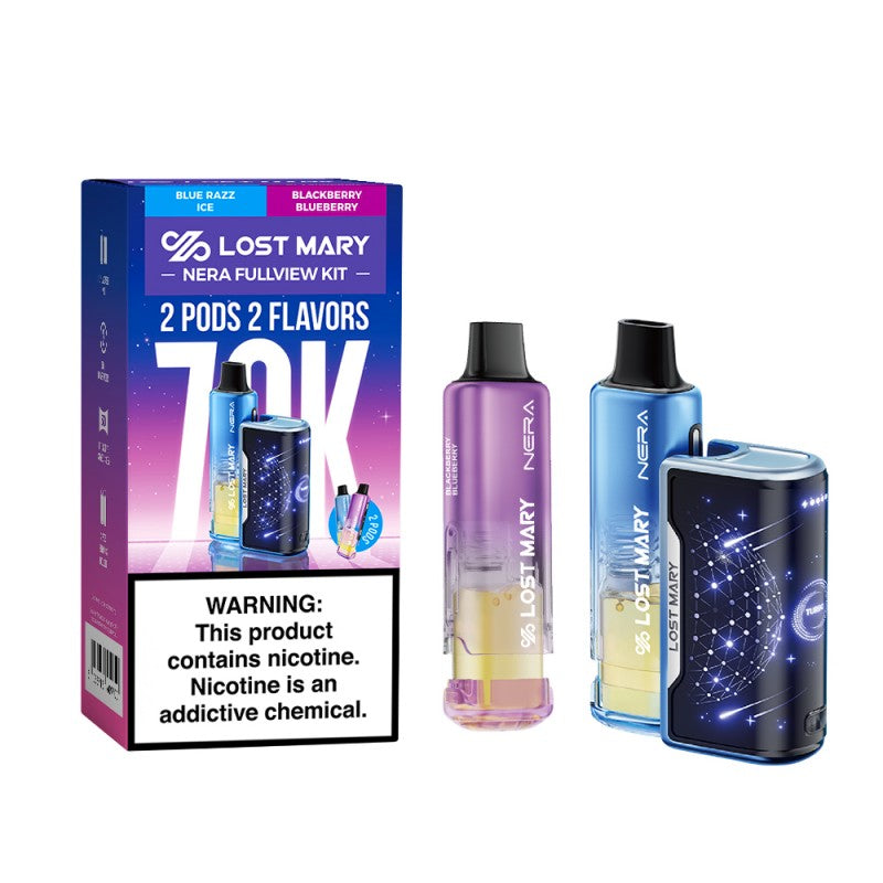Lost Mary Nera Fullview 70K Disposable 5% Refillable Pod KIT 5ct Display