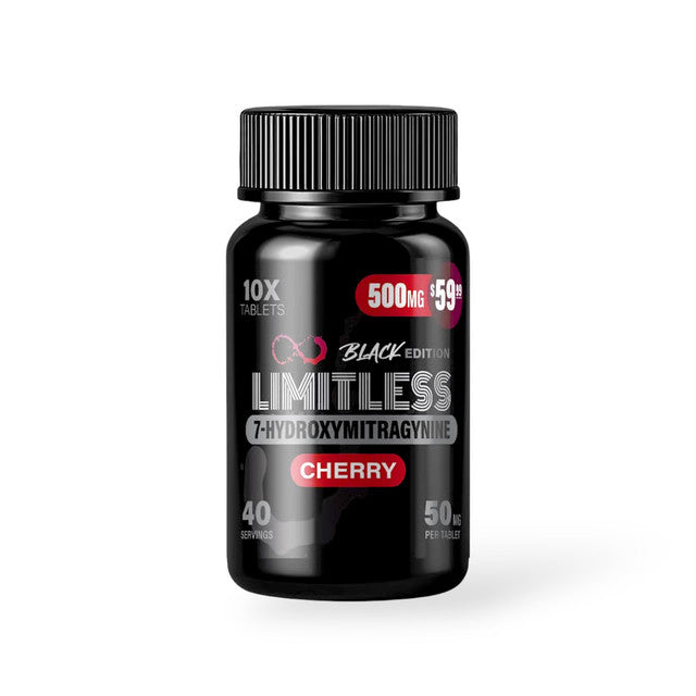 Limitless Black Edition 50MG 7 Hydroxy Tablets 10ct Single Jar