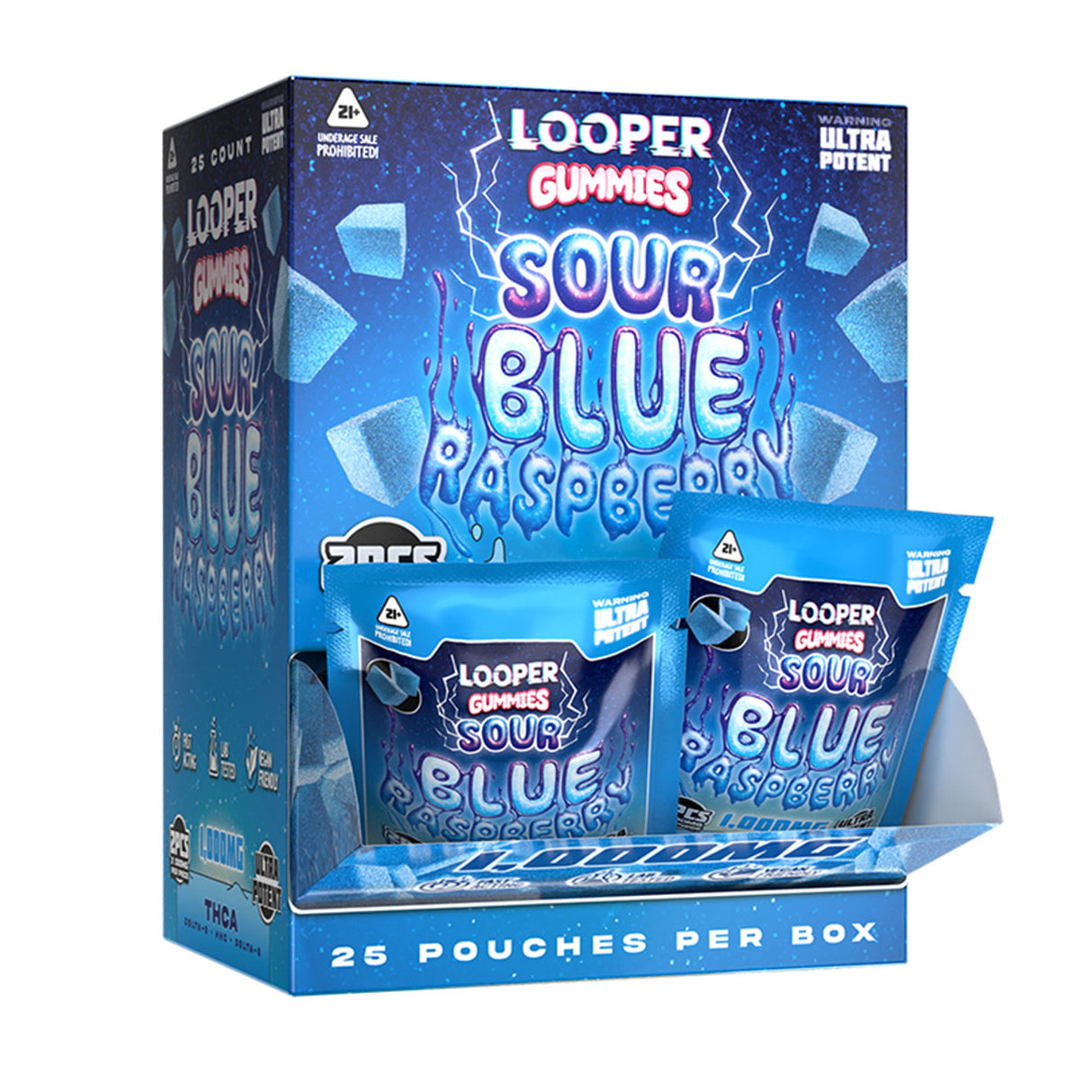 Looper 1000 mg 2ct Gummies THC-A Live Badder 25ct Display