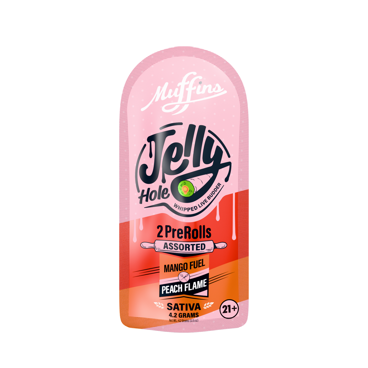 Muffins Jelly Holes 2.1g THC-P 2ct Pre-Rolls 10ct Box Display