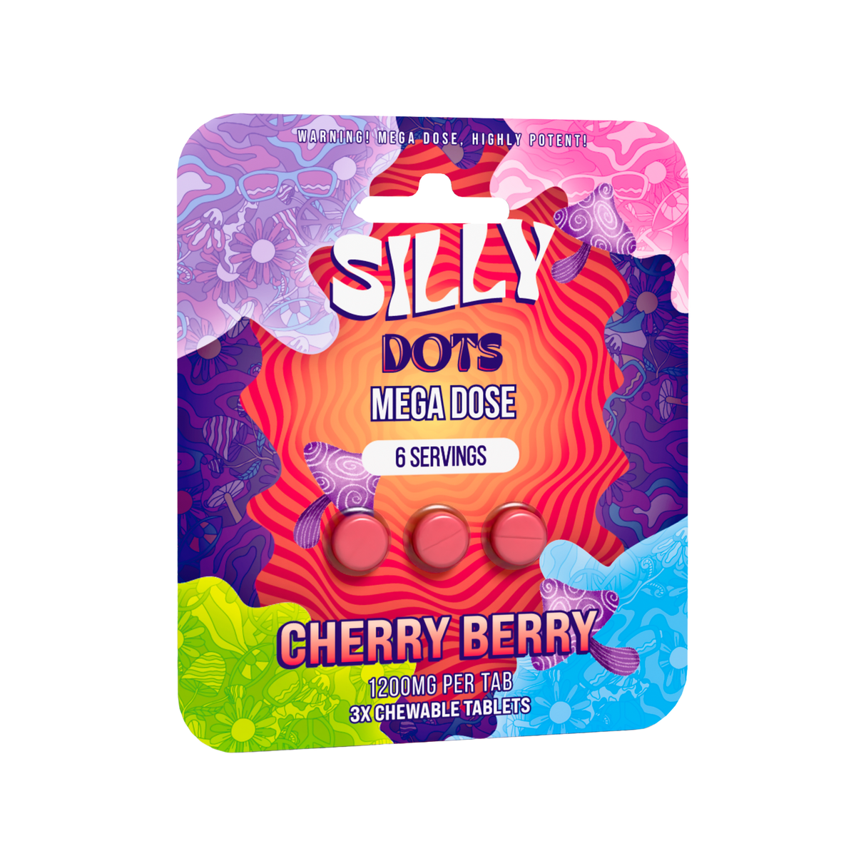 Purple Silly Dots 3600mg Flavored Mega Dose Mushroom Tablets 10ct Display