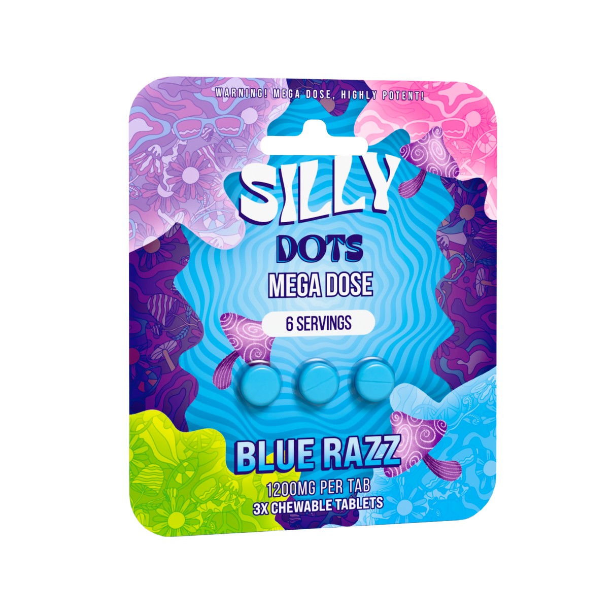 Purple Silly Dots 3600mg Flavored Mega Dose Mushroom Tablets 10ct Display