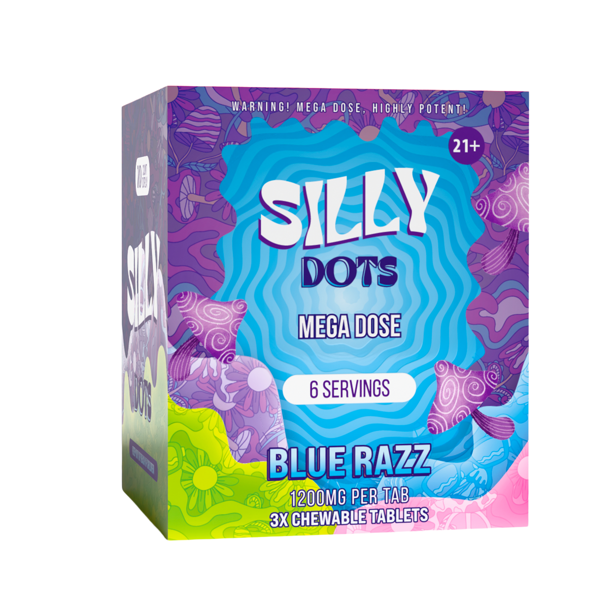 Purple Silly Dots 3600mg Flavored Mega Dose Mushroom Tablets 10ct Display