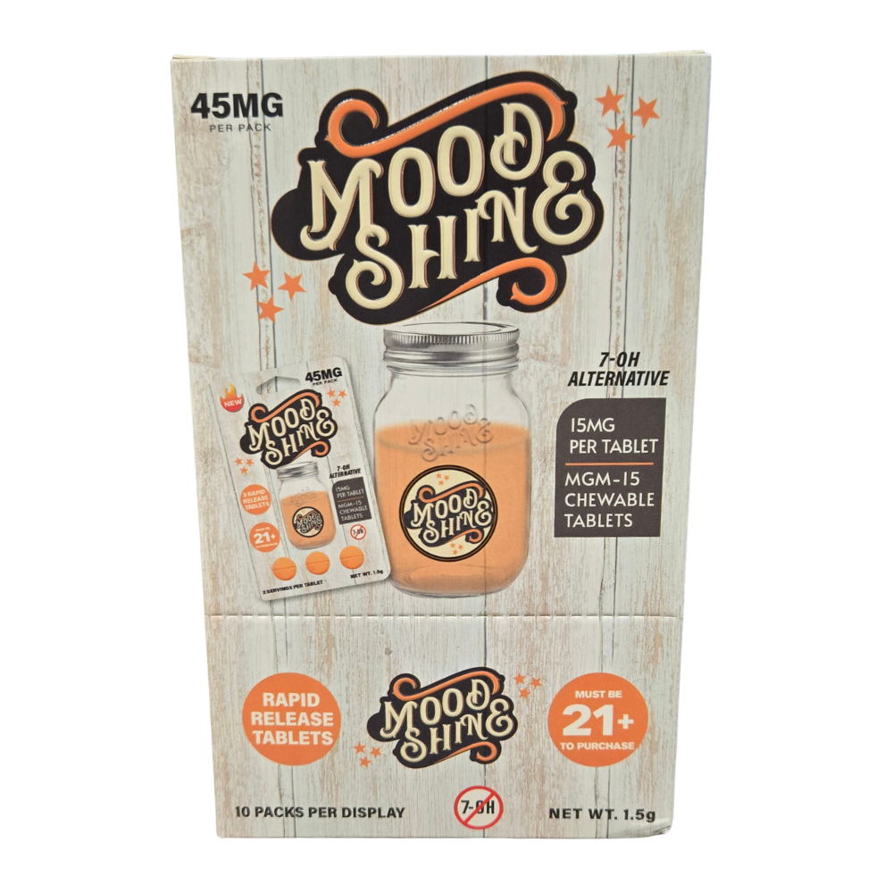 Mood Shine 45MG MGM 3ct Chewable Tablets 7-OH Alternative 10ct Display