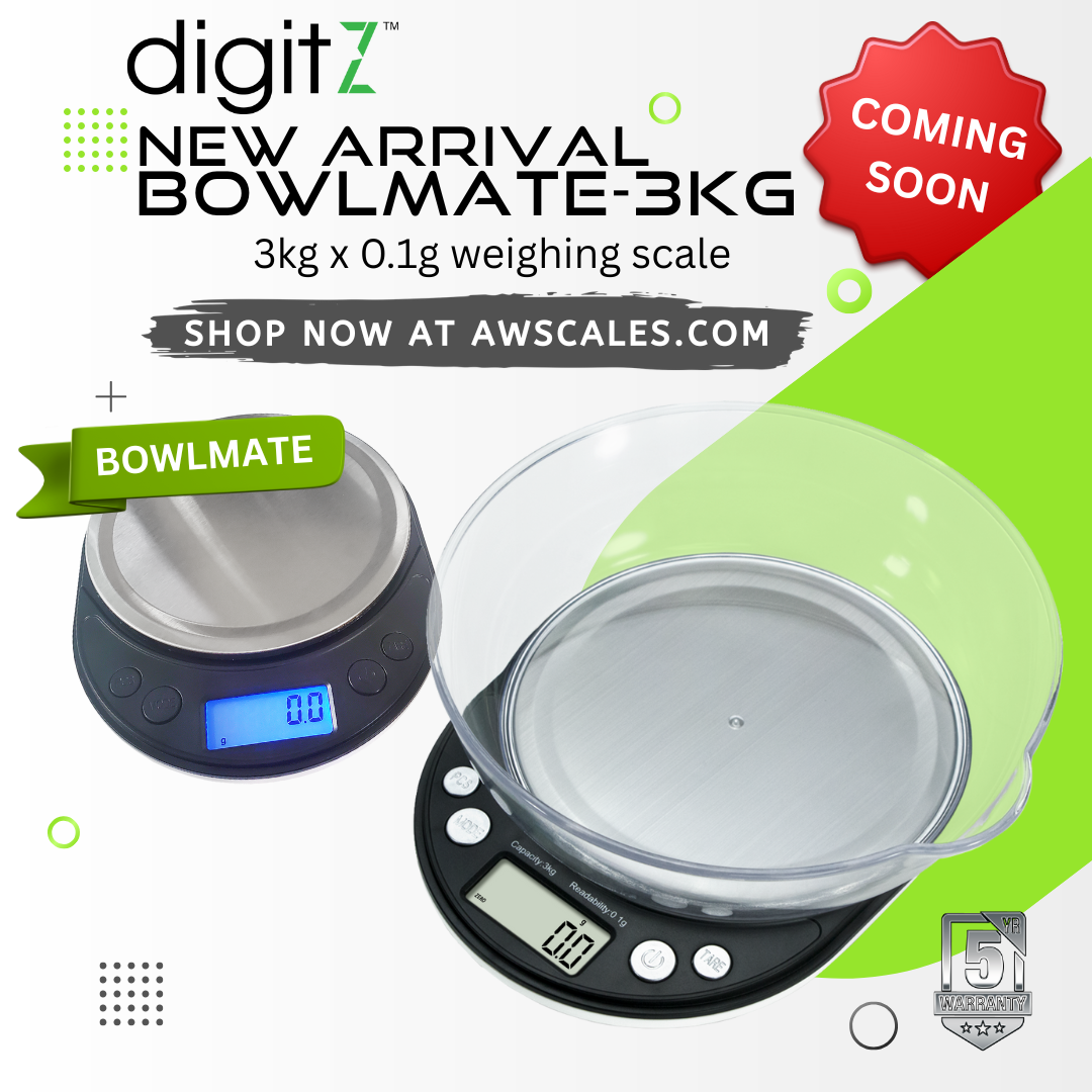 AWS DIGITZ DZ-BOWLMATE-3KG Digital Bowl Scale 3kg x 0.1g