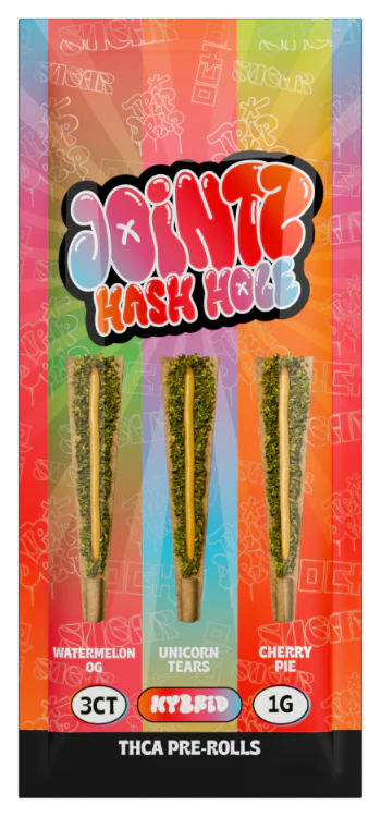 Jointz Hash Hole 1g THC-A 3ct Pre Rolls 10ct Box Display