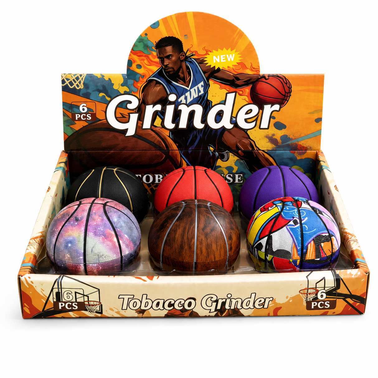 Aluminum Grinder Basketballs 6ct Display