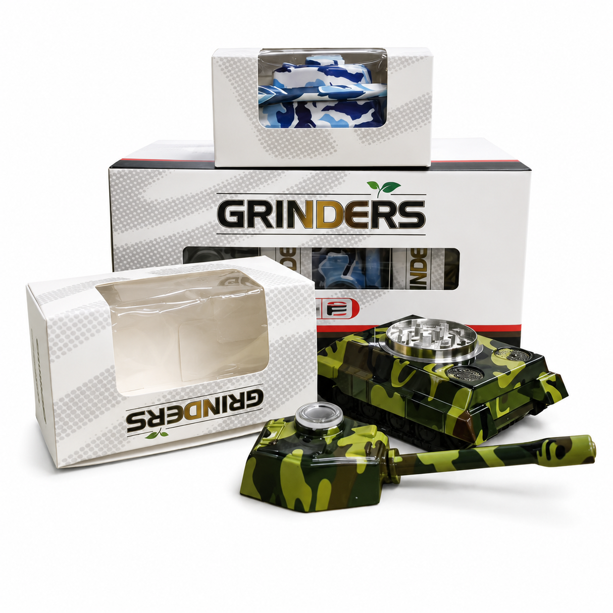 Aluminum Grinder Military Tank 6ct Display