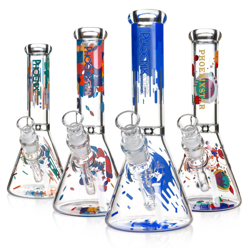 ๐ฃ๐๐ซ๐ด๐ฒ๐ฎ Phoenixstar Glass Beaker w/ Decals 10in Water Pipe